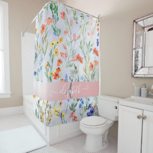 Rideaux De Douche Prairie de fleurs sauvages printanières colorées M