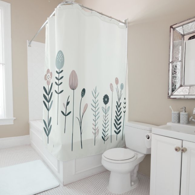 Rideaux De Douche Prairie nordique calme (En situation)