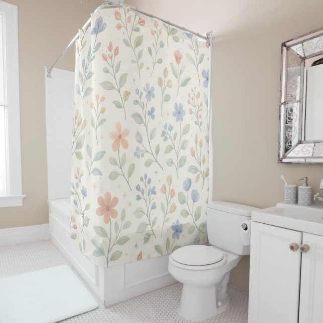 Rideaux De Douche Prairie Tranquille (En situation)