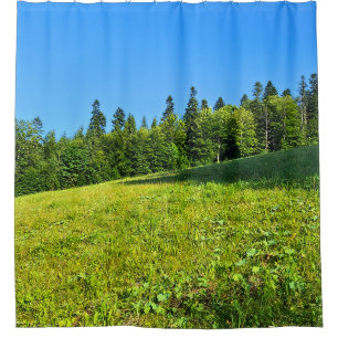 Rideaux De Douche Prairie verte des Carpates – Impression de montagn