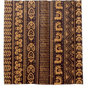 Rideaux De Douche Première ethnie tribale, motif sans coutures.