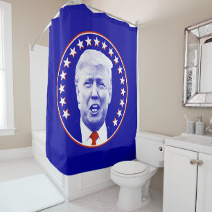 Rideaux De Douche Président Donald Trump en bleu