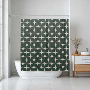 Rideaux De Douche Proep Green Mid Century moderne géométrique Vintag