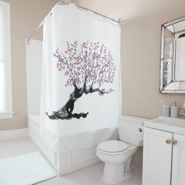 Rideaux De Douche Prunier (En situation)