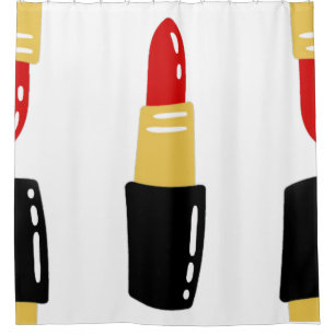 Rideaux De Douche puces rouge rouge à lèvres