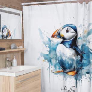 Rideaux De Douche Puffin Splash, personnalisé