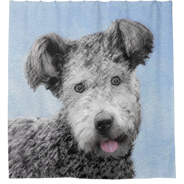 Rideaux De Douche Pumi Peinture - Cute Original Chien Art (Devant)