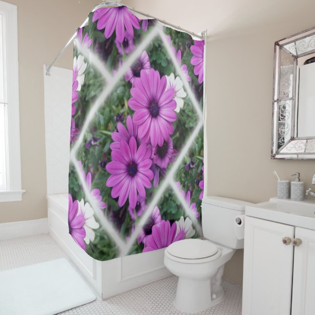Rideaux De Douche Purple daisies (En situation)
