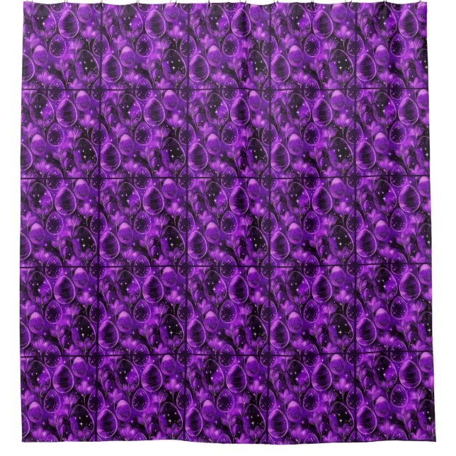 Rideaux De Douche Purple Gothic Easter Pattern (Devant)