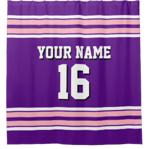 Rideaux De Douche Purple rose blanc rayures sport Jersey