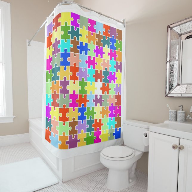 Rideaux De Douche Puzzle JigSaw (En situation)