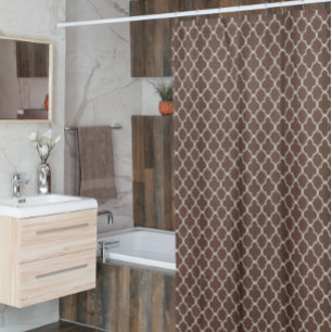 Rideaux De Douche Quatrefoil Brown foncé