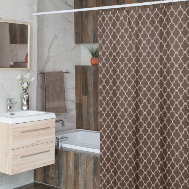 Rideaux De Douche Quatrefoil Brown foncé (Créateur téléchargé)