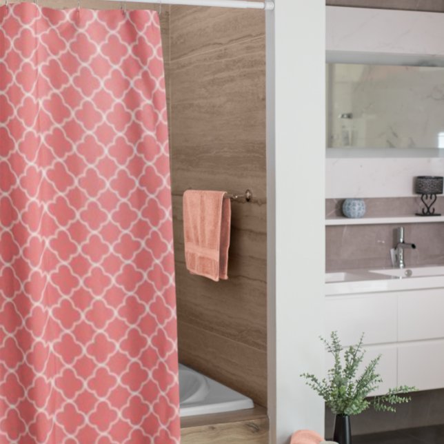 Rideaux De Douche Quatrefoil corail (Créateur téléchargé)