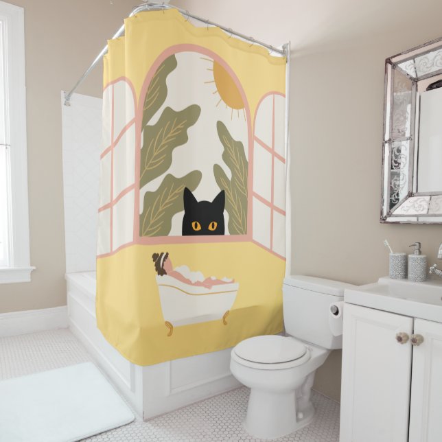 Rideaux De Douche Qui regarde à travers la fenêtre (En situation)