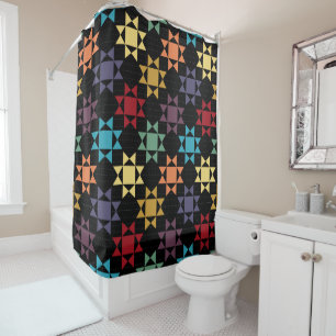 Rideaux De Douche Quilt Amish Imprimer des couleurs vives sur un mot