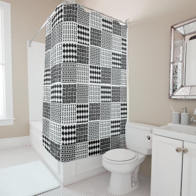 Rideaux De Douche Quilt Boho (En situation)