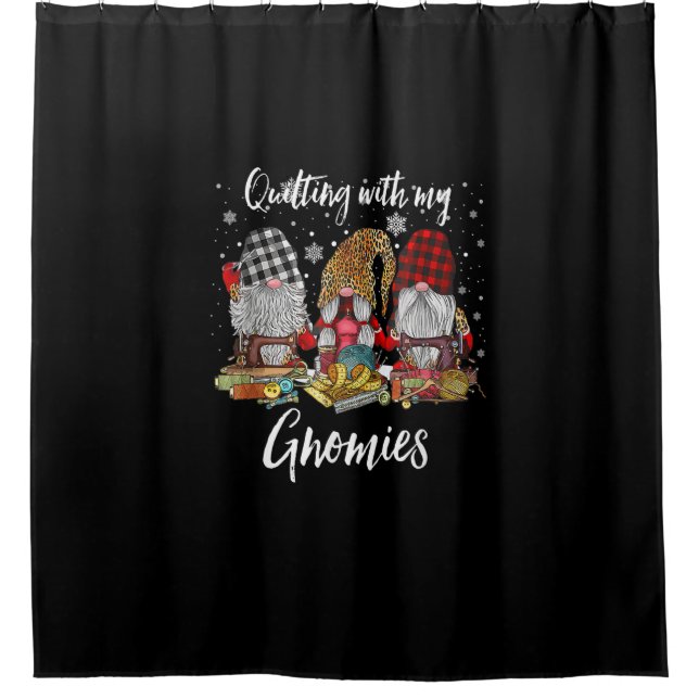 Rideaux De Douche Quilter Avec Mes Gnomies Noël Gnomes Holiday (Devant)
