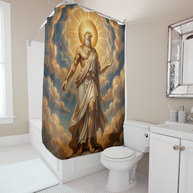 Rideaux De Douche Ra – Dieu égyptien du Soleil (En situation)