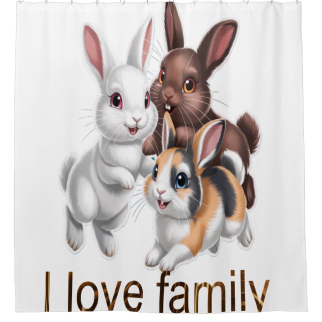 Rideaux De Douche Rabbit family  (Devant)