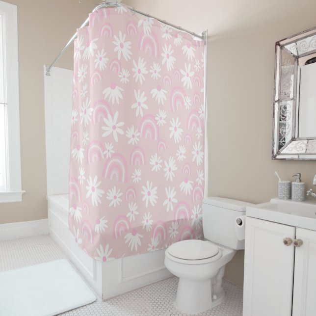 Rideaux De Douche Rainbow Daisy Dream #1 #dreamy #wall #art (En situation)