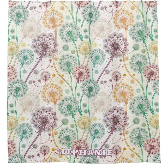 Rideaux De Douche Rainbow Dandelion Breeze - Flore capricieuse (Devant)