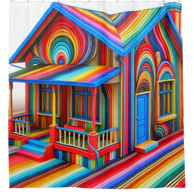 Rideaux De Douche Rainbow House (Devant)