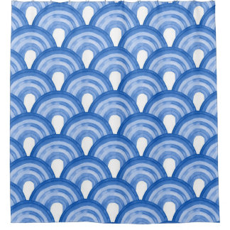 Rideaux De Douche Rainbow in watercolor - blue pattern