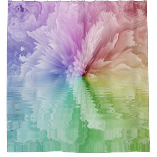 Rideaux De Douche Rainbow Peony Tie Dye Hippie