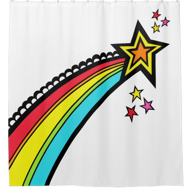 Rideaux De Douche Rainbow Shooting Star Space (Devant)