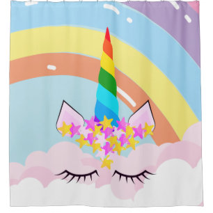 Rideaux De Douche Rainbow Unicorn in the Sky Toddler