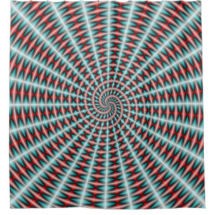 Rideaux De Douche Ray et Spiral Wein en bleu et rouge