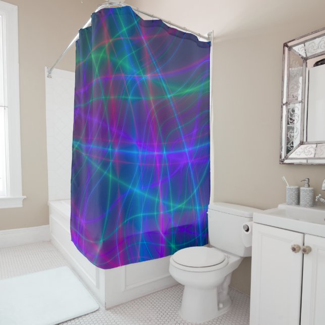 Rideaux De Douche Rayons multicolores lumineux (En situation)