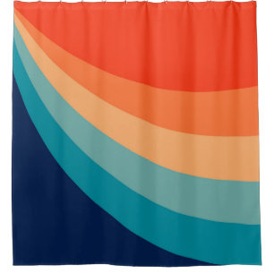 Rideaux De Douche Rayons solaires rétro colorés