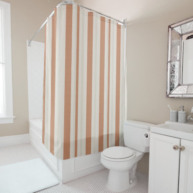 Rideaux De Douche Rayure de sable chaud  (En situation)