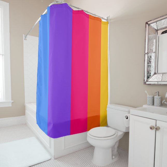 Rideaux De Douche Rayures arc-en-ciel (En situation)