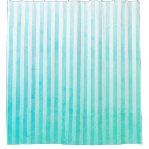 Rideaux De Douche Rayures bleues et blanches d'Aqua