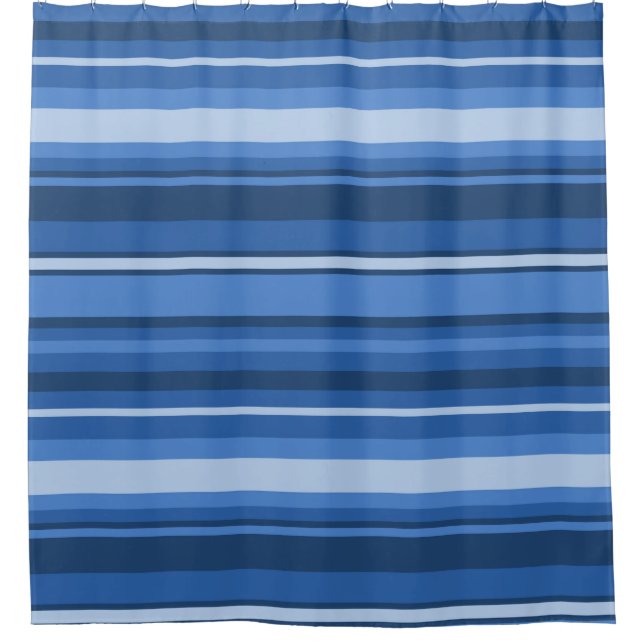 Rideaux De Douche Rayures bleues monogramme (Devant)