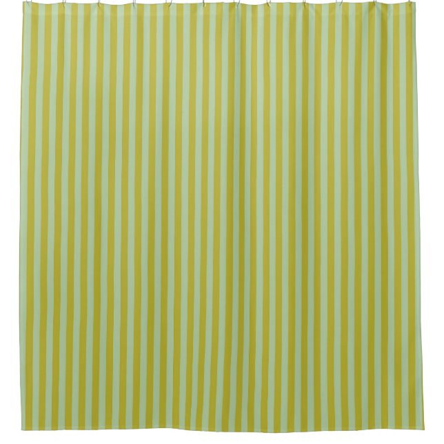 Rideaux De Douche Rayures Chartreuse et Vert Pistache  (Devant)
