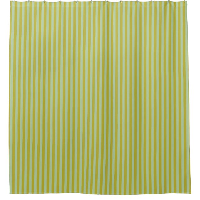 Rideaux De Douche Rayures Chartreuse et Vert Pistache  (Devant)