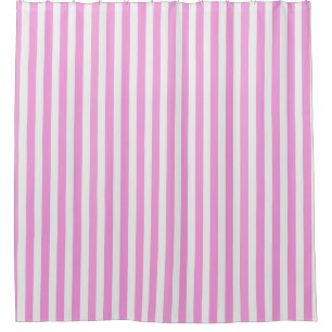 Rideaux De Douche Rayures de bonbon roses et blanches