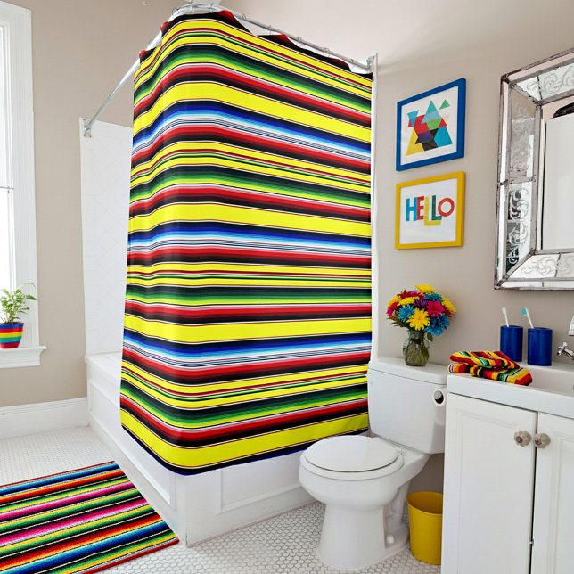 Rideaux De Douche Rayures de serape brillantes (Créateur téléchargé)