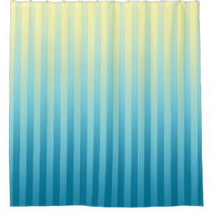 Rideaux De Douche Rayures graduées par jaune bleu 2