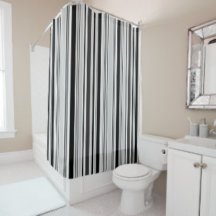 Rideaux De Douche Rayures grises, noires, blanches mélangées