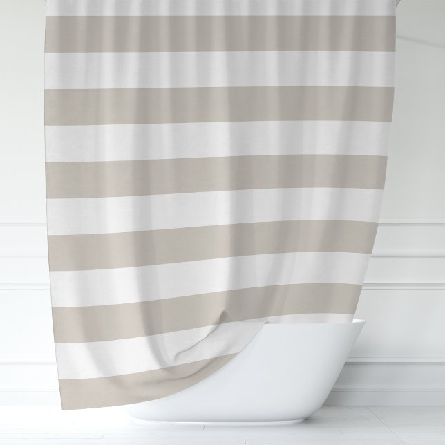 Rideaux De Douche Rayures larges beige et blanc (Créateur téléchargé)