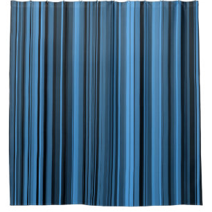 Rideaux De Douche Rayures Noir Bleu