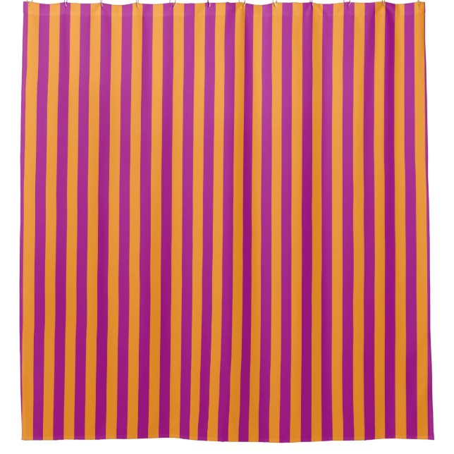 Rideaux De Douche Rayures orange violet motif sans fin (Devant)