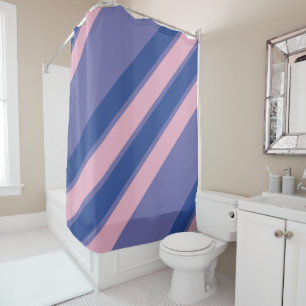 Rideaux De Douche Rayures roses et nuances de violet