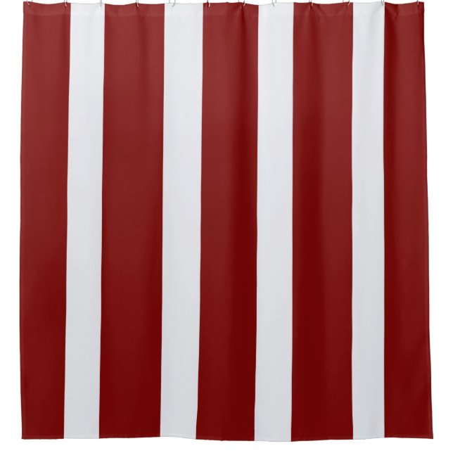 Rideaux De Douche Rayures rouges et blanches (Devant)
