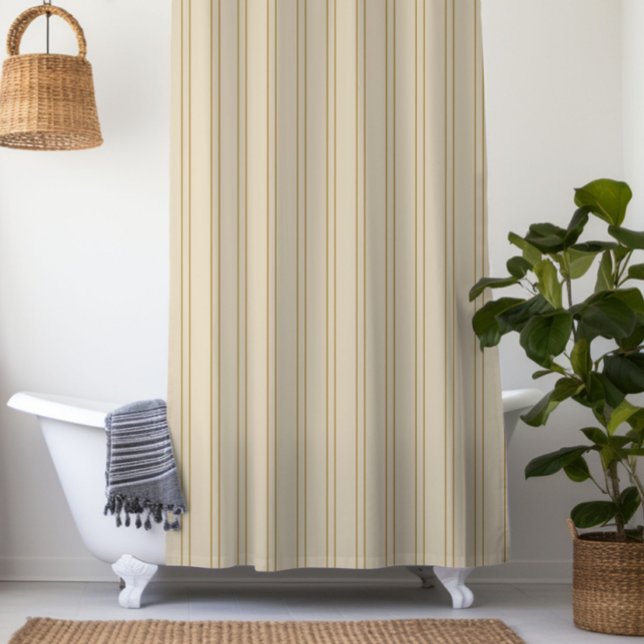 Rideaux De Douche Rayures verticales beige et marron (Créateur téléchargé)